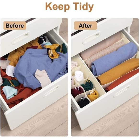 Drawer Organizer Divider, Foldable Closet Storage Organizer Basket,&Organization - Picture 6 of 6
